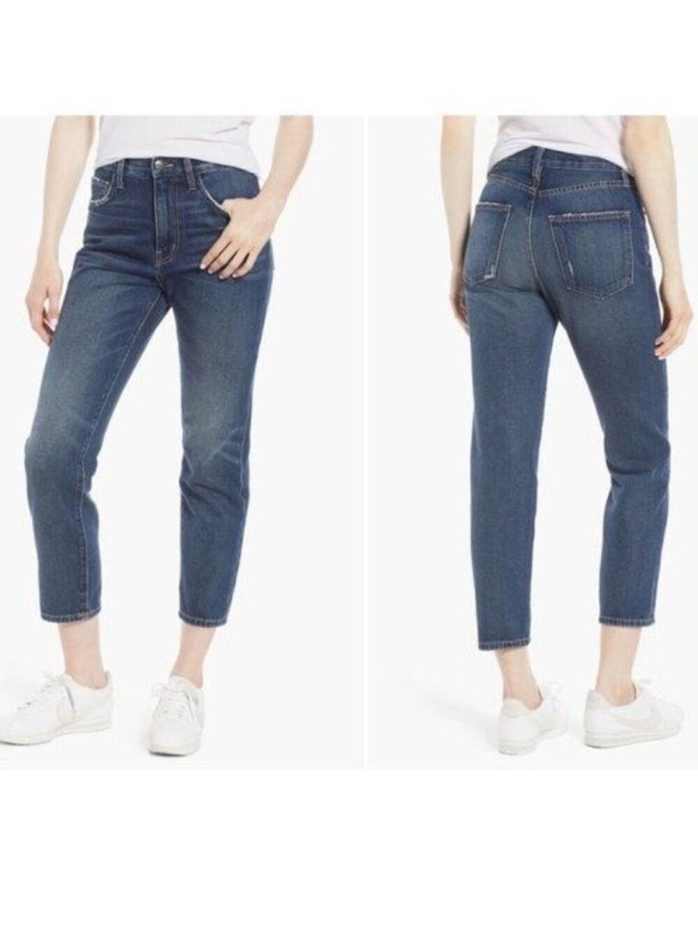 Current/Elliott The Vintage High Waist Crop Slim Jeans - 24